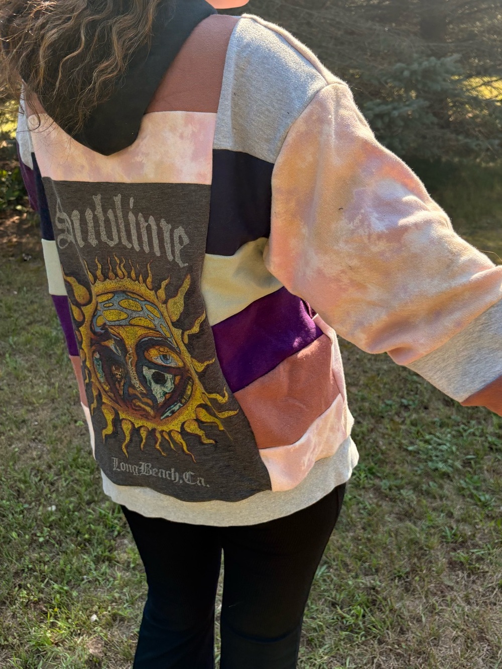 Upcycled Sublime patchwork hoodie - Picture 3 of 10